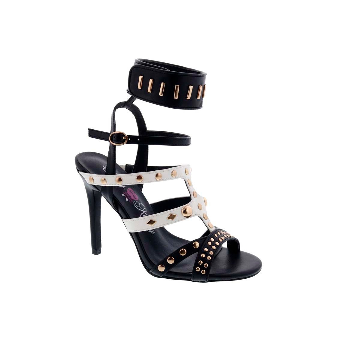 PENNY LOVES KENNY DORN HEEL SANDALS WOMEN IN BLACK PU - TLW Shoes