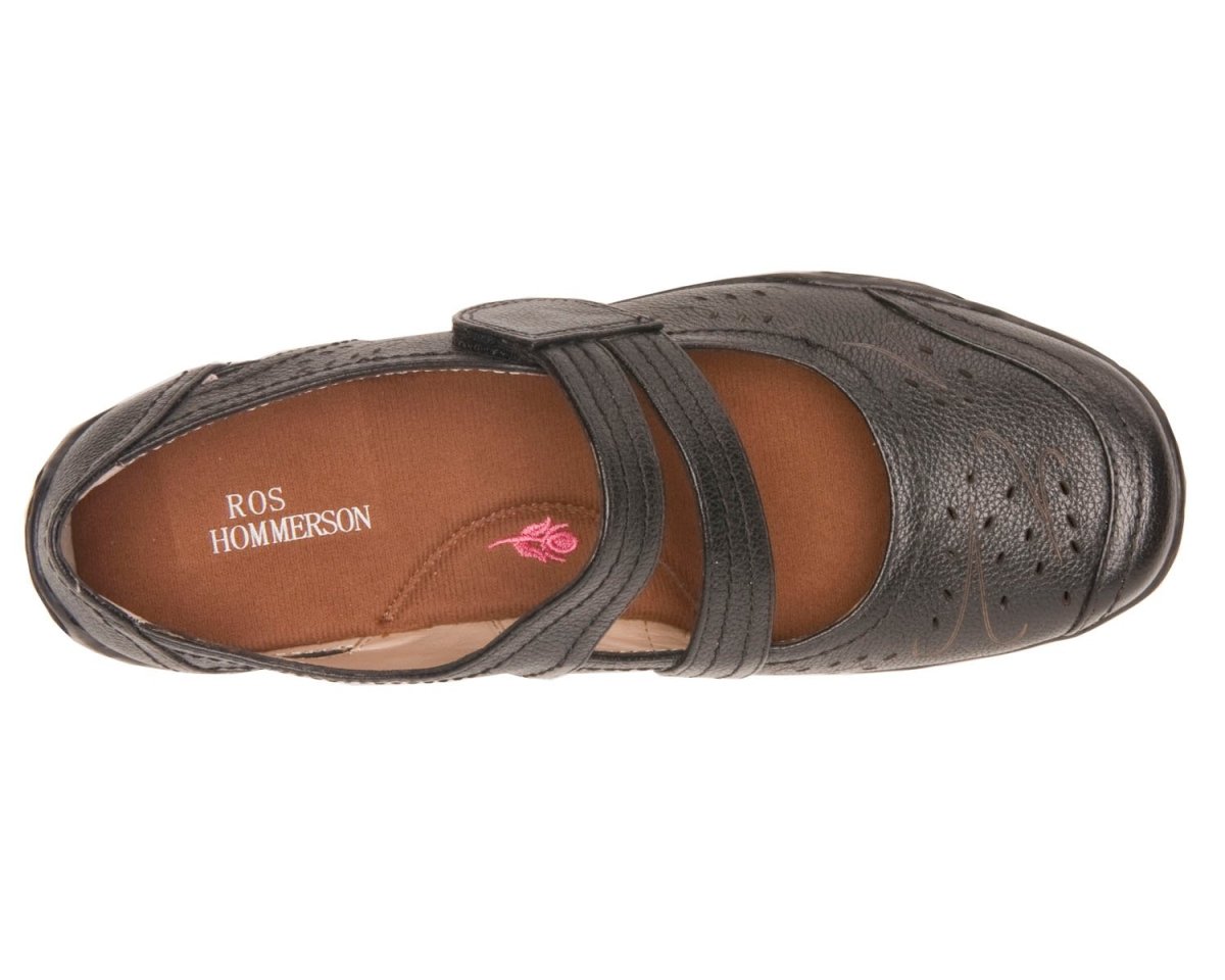Ros Hommerson Chelsea Women's Mary Jane Flat In Black Leather - TLW Shoes