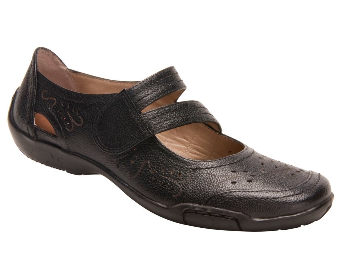 Ros Hommerson Chelsea Women's Mary Jane Flat In Black Leather - TLW Shoes