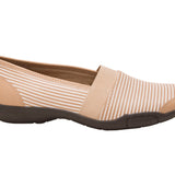 Ros Hommerson Carol Women's Slip-on In Taupe White Stripe Print