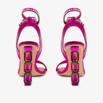 The Torola Fuchsia Stony Heel Leather Women Sandal Final Sale! - TLW Shoes