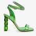 The Torola Green Stony Heel Leather Women Sandal Final Sale! - TLW Shoes
