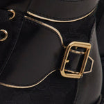 The Boston Black Leather Lace - Up Ankle Women Boot With a Side Zipper - TLW Shoes