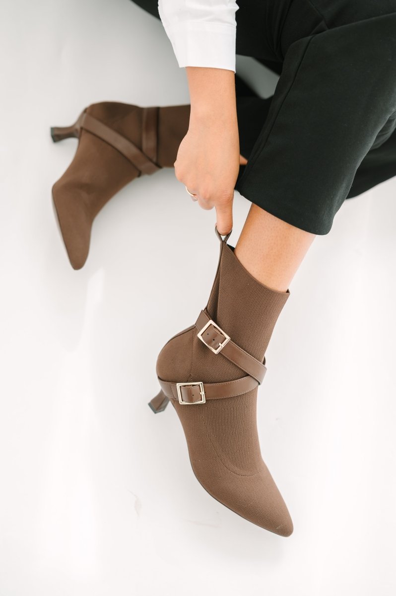 Alma Booties Brown - TLW Shoes