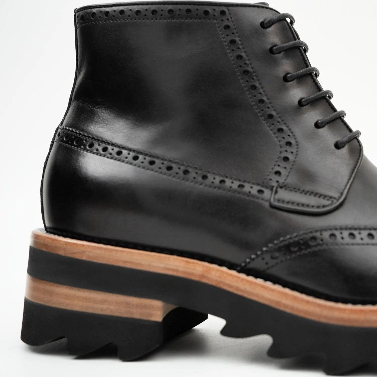 Black leather casual boots