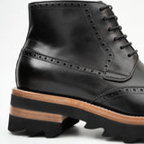 Black leather casual boots