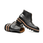 Men's black leather Martin boots