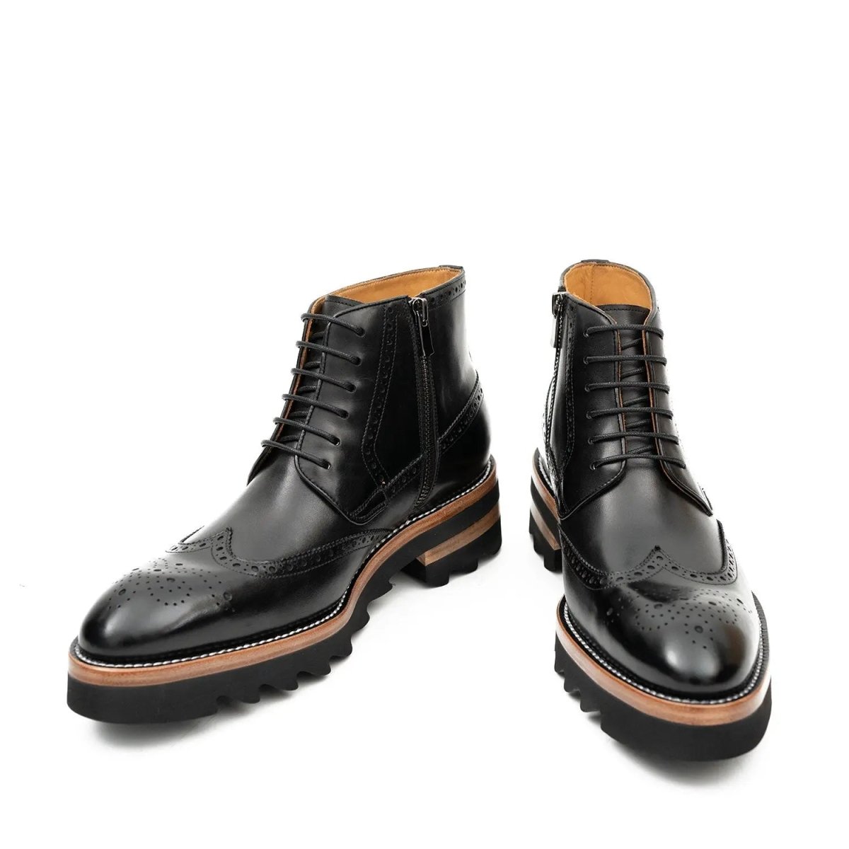 Black lace-up Martin boots