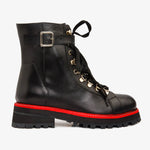 The Belgrano Black Leather Lace - Up Ankle Women Boot With a Side Zipper - TLW Shoes
