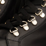 The Belgrano Black Leather Lace - Up Ankle Women Boot With a Side Zipper - TLW Shoes