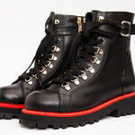 The Belgrano Black Leather Lace - Up Ankle Women Boot With a Side Zipper - TLW Shoes