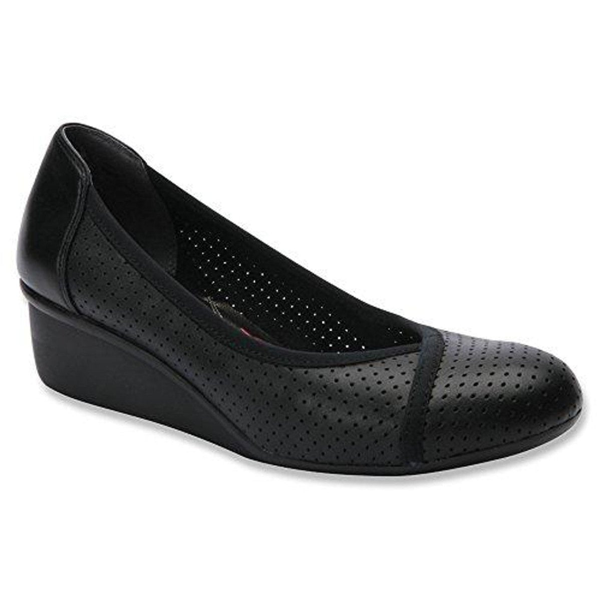 Ros Hommerson Evelyn Women's Comfort Wedge In Black Perf - TLW Shoes