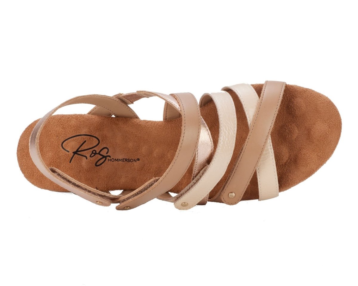 Ros Hommerson Breeze Women's Hook And Loop Closure Straps Sandal In Vanilla Leather - TLW Shoes