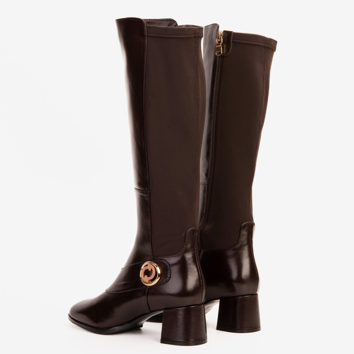 The Windsor Brown Leather Knee High Boot - TLW Shoes