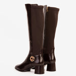 The Windsor Brown Leather Knee High Boot - TLW Shoes