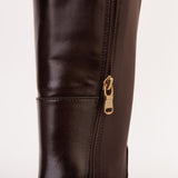 The Windsor Brown Leather Knee High Boot - TLW Shoes