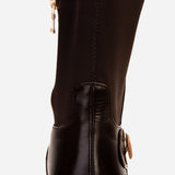 The Windsor Brown Leather Knee High Boot - TLW Shoes
