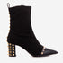 The Amethyst Studded Black Suede Leather Women’s Boot - TLW Shoes