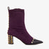The Amethyst Studded Deep Purple Suede Leather Women’s Boot - TLW Shoes