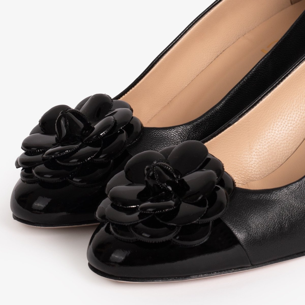 The Diva Black Leather Cap Toe Block Heel Pump Women Shoe - TLW Shoes