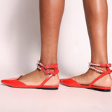 Rosalind Flats Red - TLW Shoes