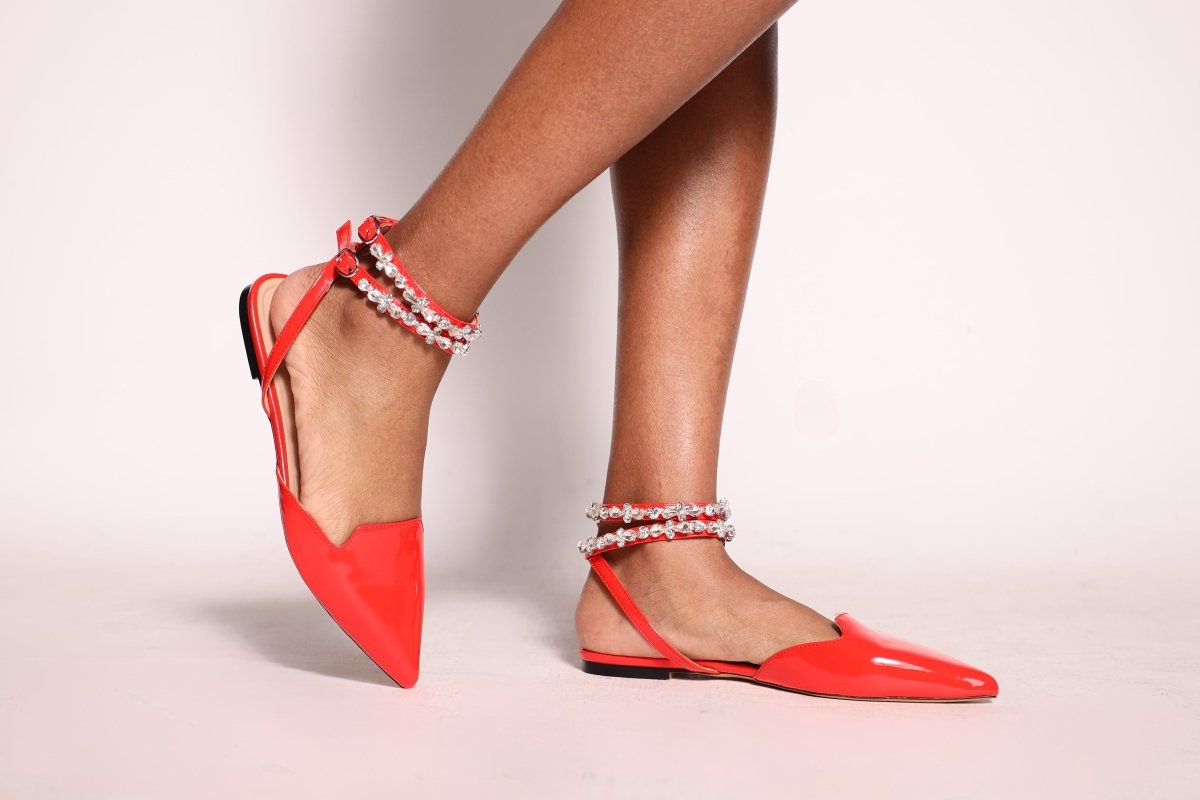 Rosalind Flats Red - TLW Shoes