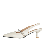 Sophia Slingback Pumps Ivory - TLW Shoes