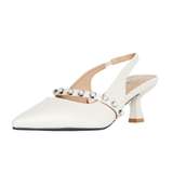 Sophia Slingback Pumps Ivory - TLW Shoes