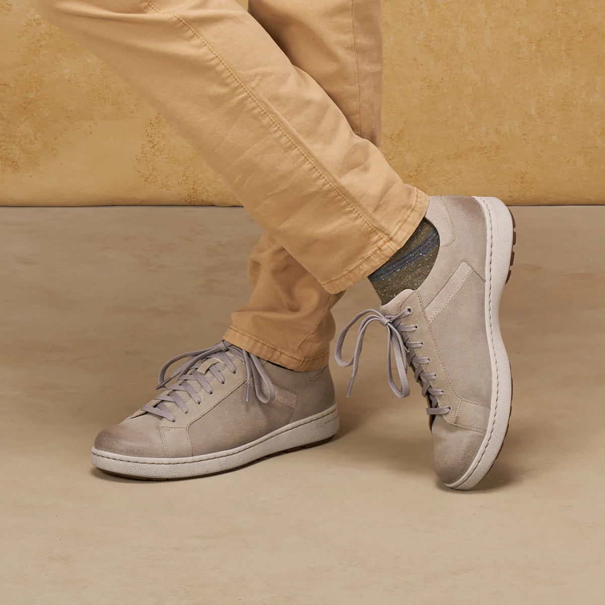 Dansko Trevor Men's Lace In Stone Burnished Suede Sneaker - TLW Shoes