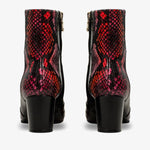 Gray Black & Fuchsia Leather Block Heel Women Boot - TLW Shoes