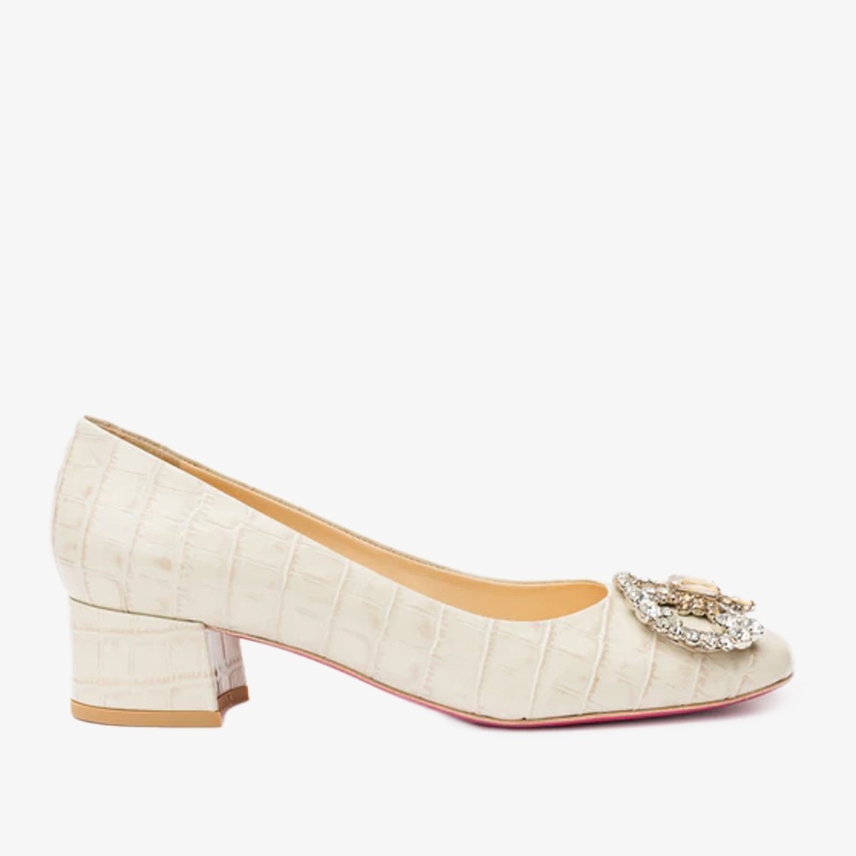 The Foggia Beige Leather Block Heel Pump Women Shoe - TLW Shoes