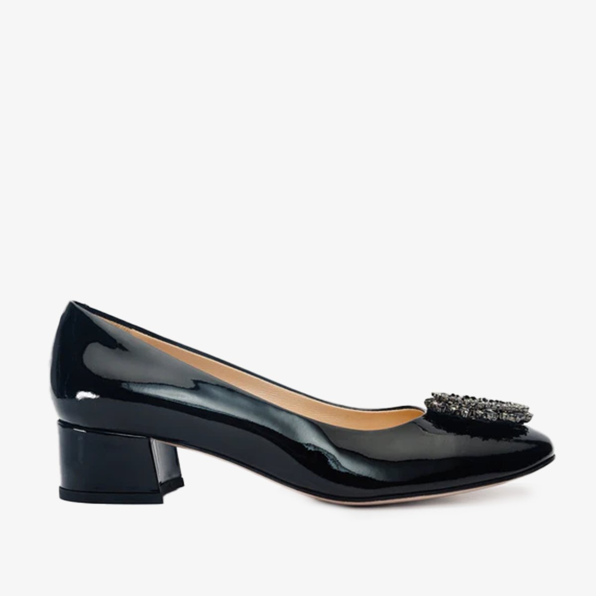 The Foggia Black Leather Block Heel Pump Women Shoe - TLW Shoes