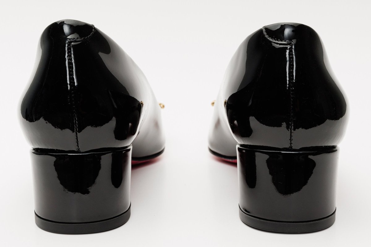 The Foggia Black Leather Block Heel Pump Women Shoe - TLW Shoes