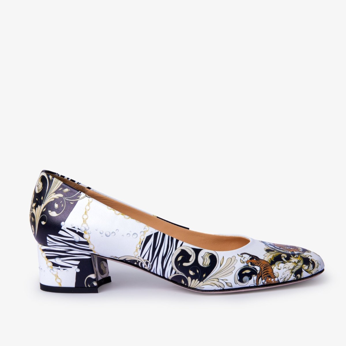 The Perugia White Leather Lower Heel Pump Women Shoe - TLW Shoes