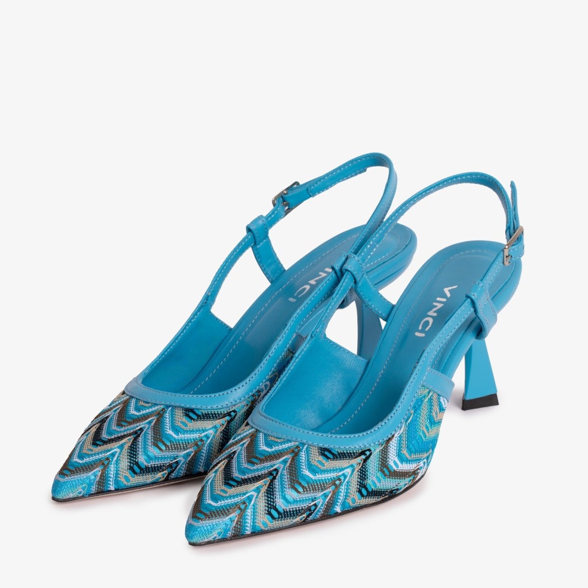 The Napoli Blue Leather Slingback Women Sandal - TLW Shoes