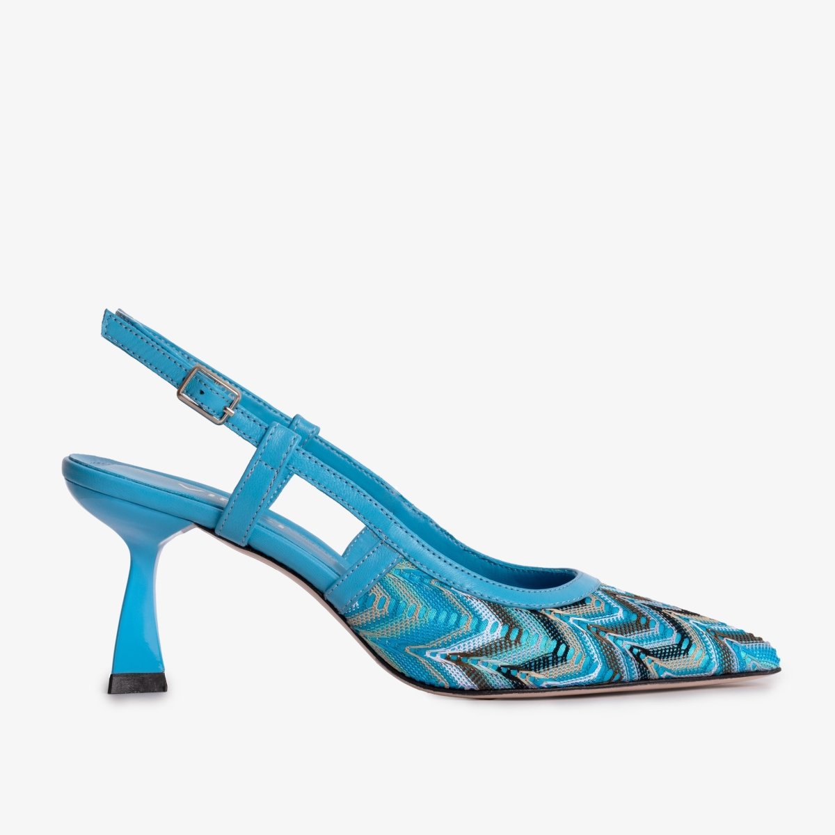 The Napoli Blue Leather Slingback Women Sandal - TLW Shoes