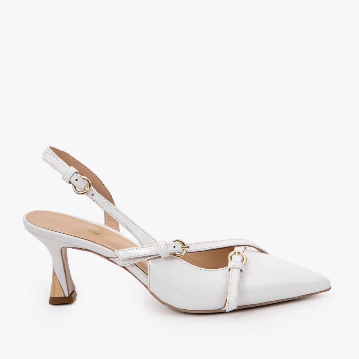 The Atlantic White Leather Slingback Women Sandal - TLW Shoes