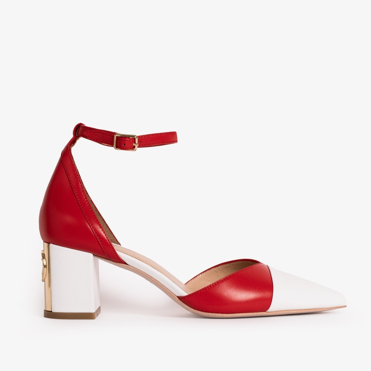 The Noella Red Leather Women Sandal - TLW Shoes