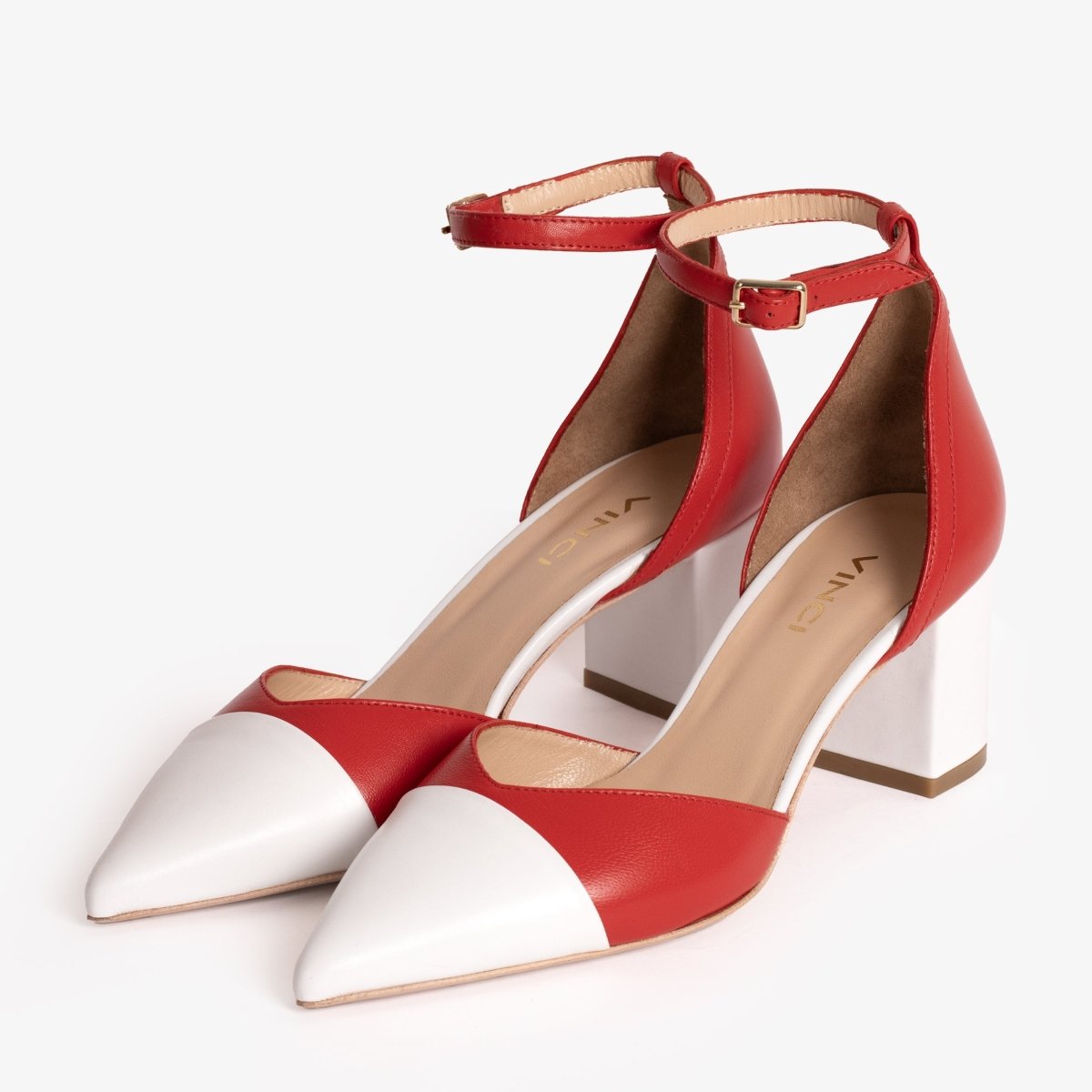 The Noella Red Leather Women Sandal - TLW Shoes