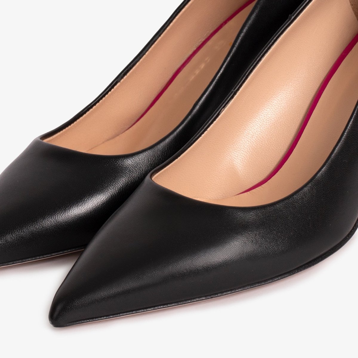 The Brunello Black Leather Pump Women Shoe - TLW Shoes