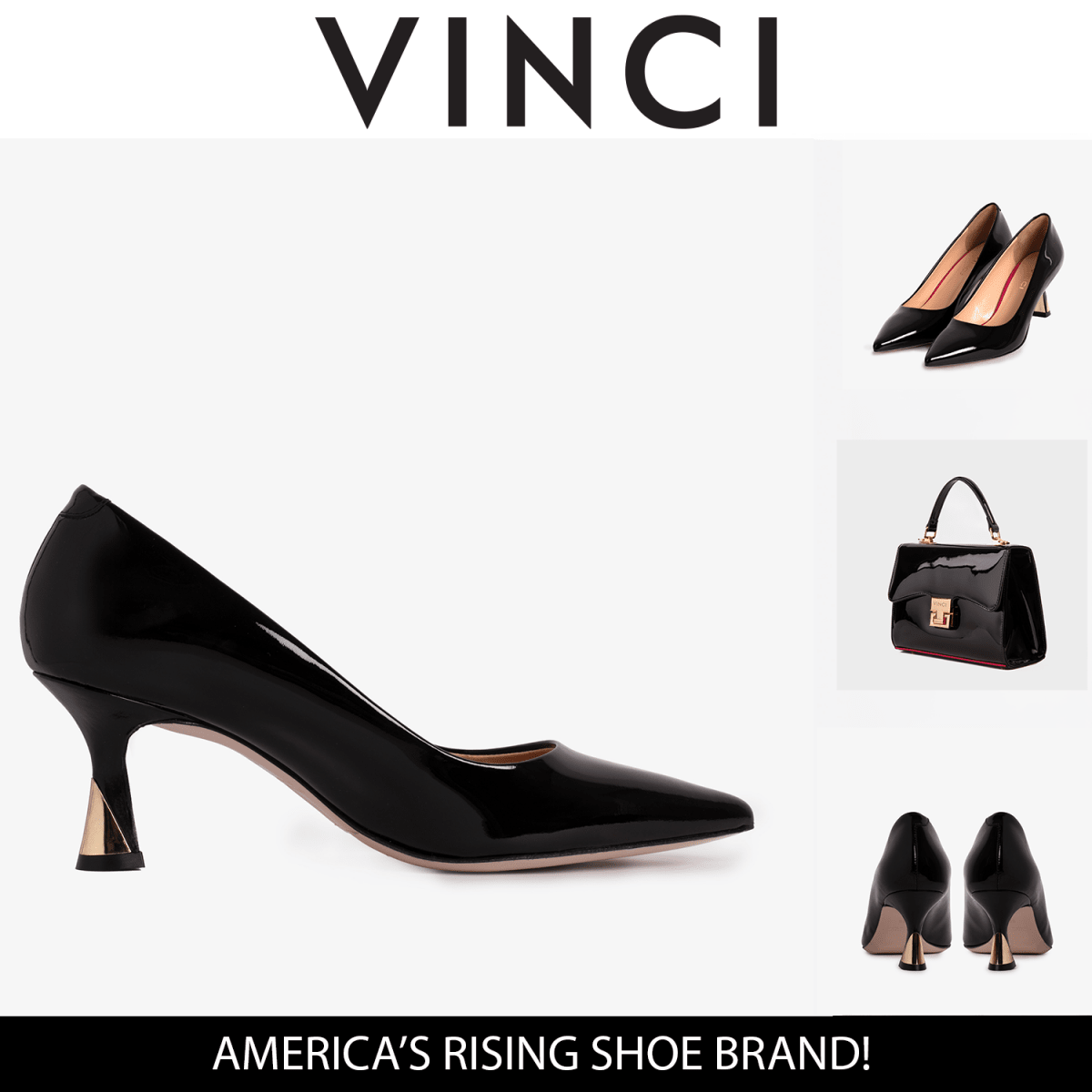 The Brunello Black Patent Leather Pump Women Shoe - TLW Shoes