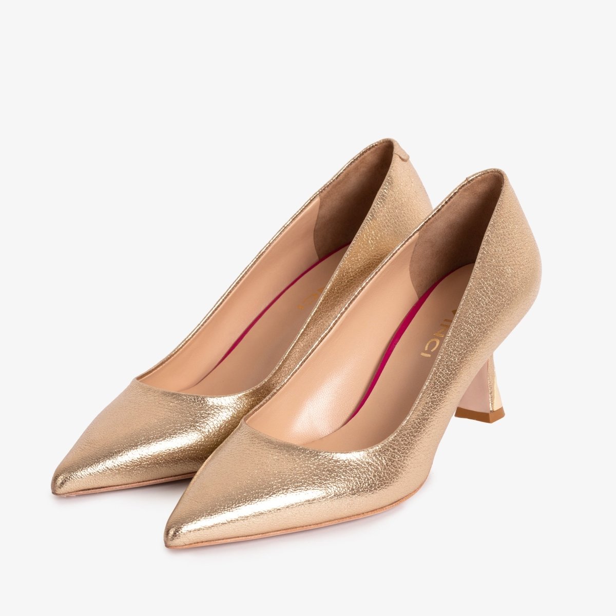 The Brunello Gold Leather Pump Women Shoe - TLW Shoes