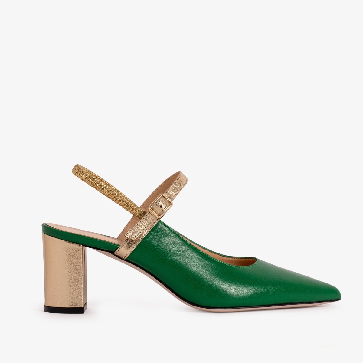 The Pompei Green Leather Women Slingback Sandal - TLW Shoes