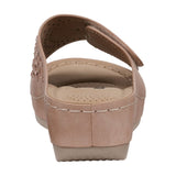 Women's Adrina Embellished Velcro Blush Wedge Sandals - TLW Shoes