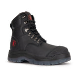 ROCKROOSTER Kensington Black 7 inch Zip - sided Steel Toe Leather Work Boots AK245Z - TLW Shoes