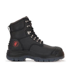 ROCKROOSTER Kensington Black 7 inch Zip - sided Steel Toe Leather Work Boots AK245Z - TLW Shoes