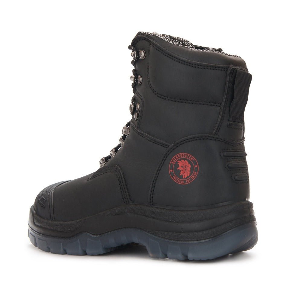 ROCKROOSTER Kensington Black 7 inch Zip - sided Steel Toe Leather Work Boots AK245Z - TLW Shoes