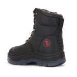 ROCKROOSTER Kensington Black 7 inch Zip - sided Steel Toe Leather Work Boots AK245Z - TLW Shoes