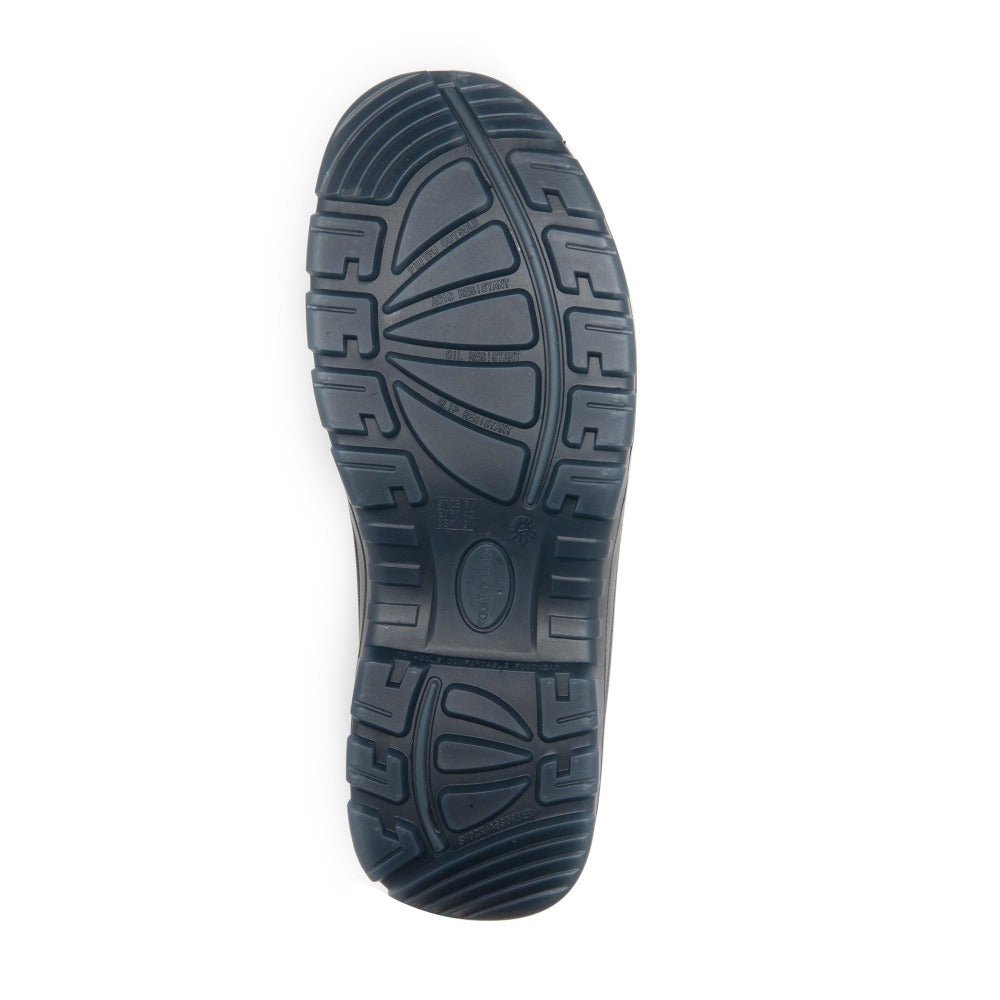 ROCKROOSTER Kensington Black 7 inch Zip - sided Steel Toe Leather Work Boots AK245Z - TLW Shoes