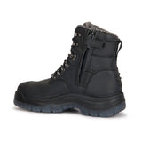 ROCKROOSTER Kensington Black 7 inch Zip - sided Steel Toe Leather Work Boots AK245Z - TLW Shoes